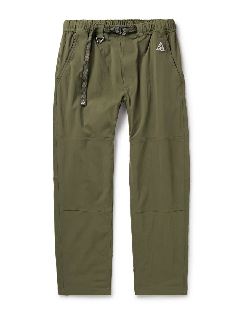 Nike - ACG Straight-Leg Belted Logo-Embroidered Shell Trousers - Men - Green - M von Nike