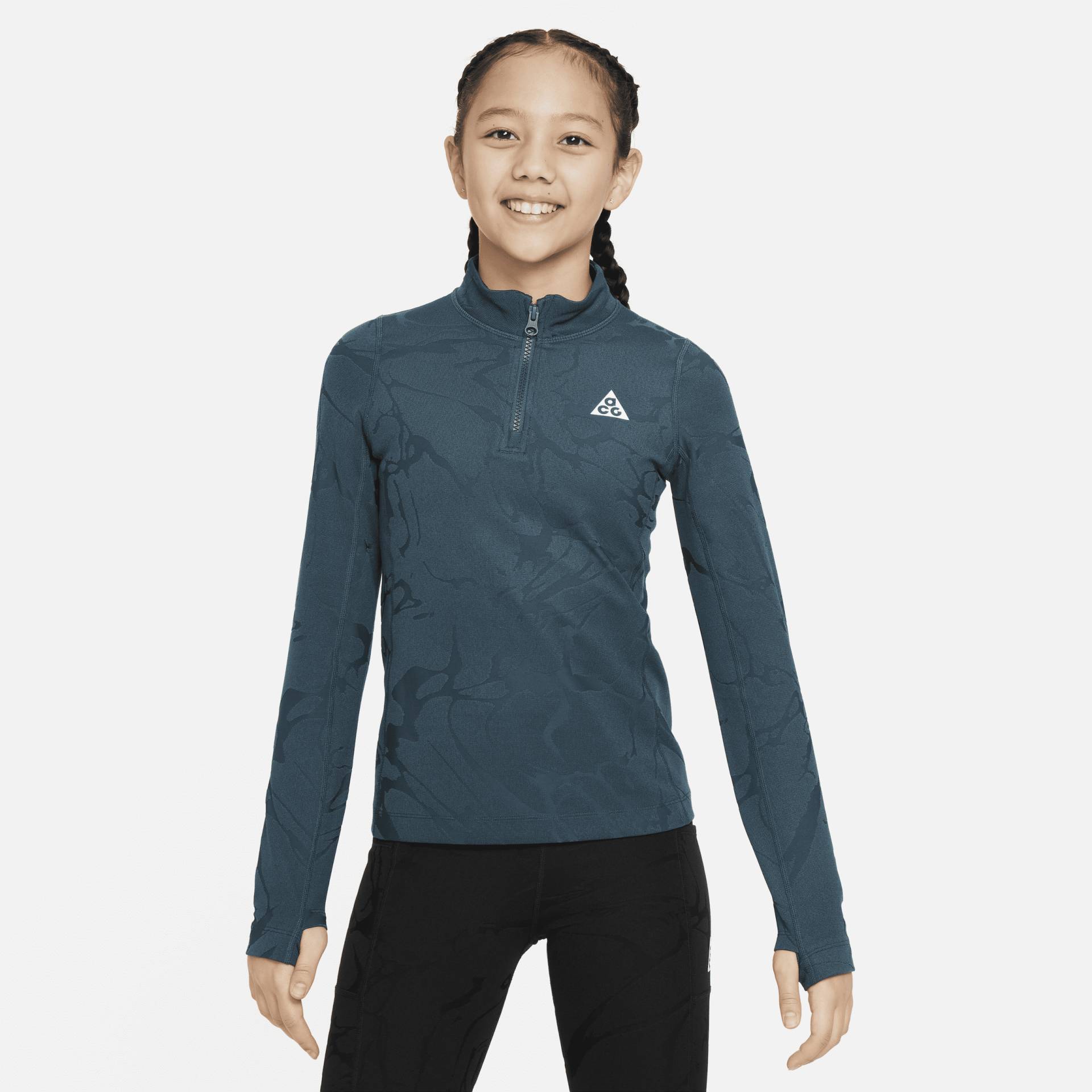 Nike ACG Therma-FIT Longsleeve mit Viertelreißverschluss für ältere Kinder (Mädchen) - Grün von Nike
