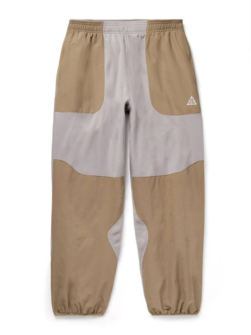 Nike - ACG Wolf Tree Tapered Panelled Polartec® Fleece and Nylon Sweatpants - Men - Brown - S von Nike