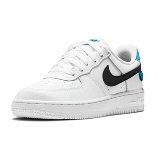 Nike Air Force 1 (GS) Basketballschuh, Weiß Schwarz Blau Fury, 37.5 EU von Nike