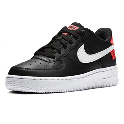 Nike Air Force 1 (Gs) Niedrige Sportschuhe, Schwarz Black White Flash Crimson, 39 EU von Nike