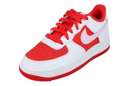 Nike Air Force 1 Big Kids' Shoes (HV5165-121, Summit White/Light Crimson/Fire Red/Pink Foam), Summit White Pink Foam 121, 3.5 Big Kid von Nike
