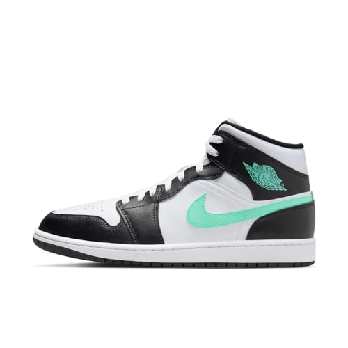 Nike Air Jordan 1 Mid (weiß / schwarz / türkis) 44 von Jordan