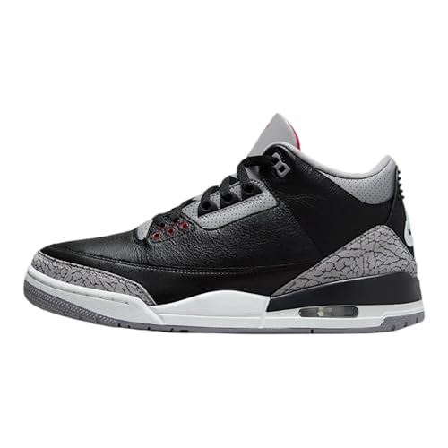 Nike Air Jordan 3 Retro OG Black Cement (Black/Fire Red/Cement Grey/Sail, EU Schuhgrößensystem, Erwachsene, Herren, Numerisch, M, 41) von Nike