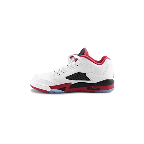 NIKE Air Jordan 5 Retro Low (GS) Basketballschuhe, Weiß Rot Schwarz Weiß Feuerrot Schwarz, 38 EU von Nike