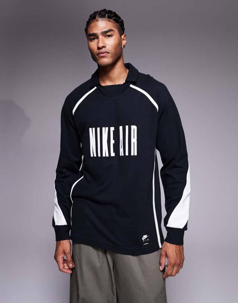 Nike - Air - Langärmliges Oberteil in Schwarz und Weiß von Nike
