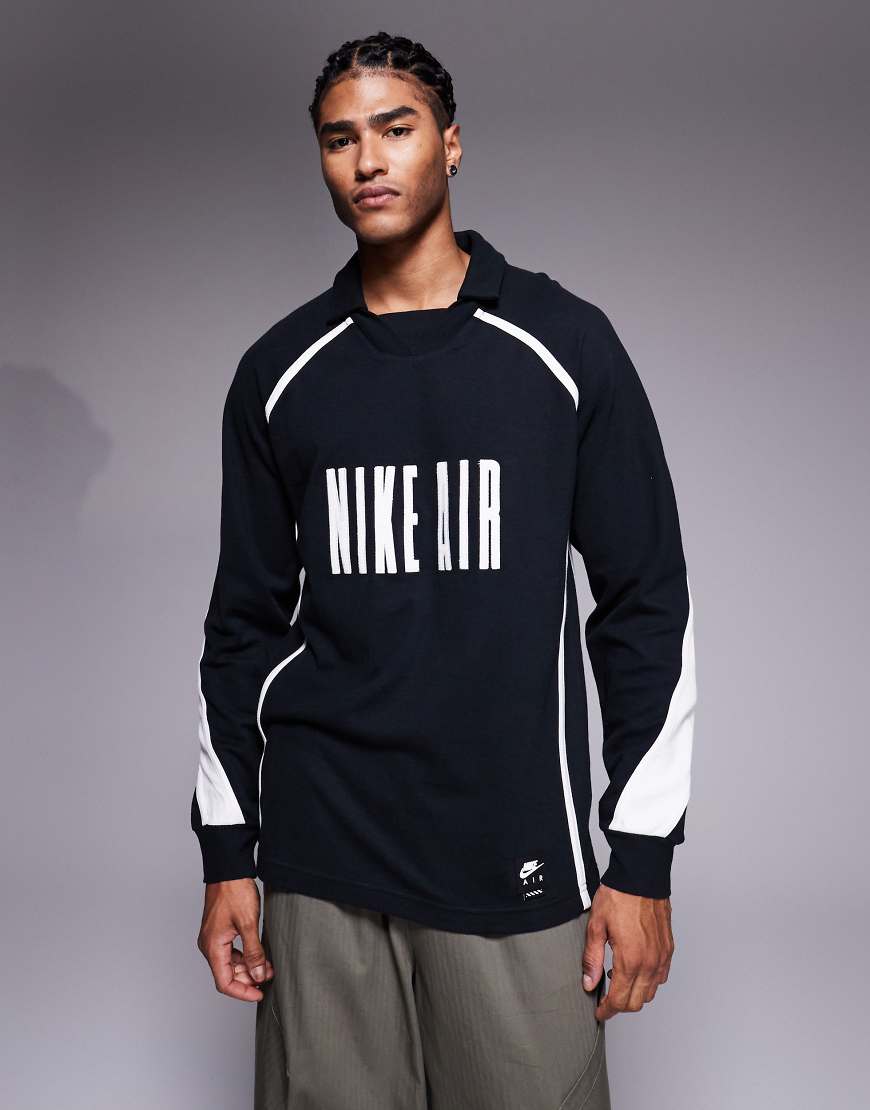 Nike - Air - Langärmliges Oberteil in Schwarz und Weiß von Nike