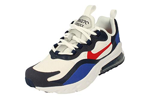 Nike Air Max 270 React GS Running Trainers CZ5582 Sneakers Schuhe (UK 6 US 6.5Y EU 39, White University red 100) von Nike