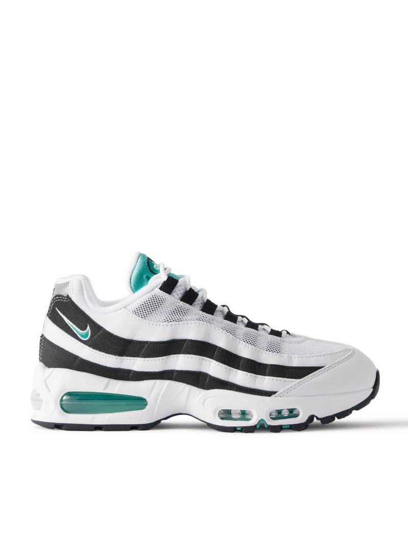 Nike - Air Max 95 Suede-Trimmed Leather and Mesh Sneakers - Men - Blue - US Men's 10.5 von Nike