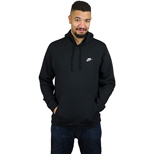 Nike Club Essential Fleece Hoody (DE/NL/SE/PL, Alphanumerisch, M, Regular, Regular, Black/White) von Nike