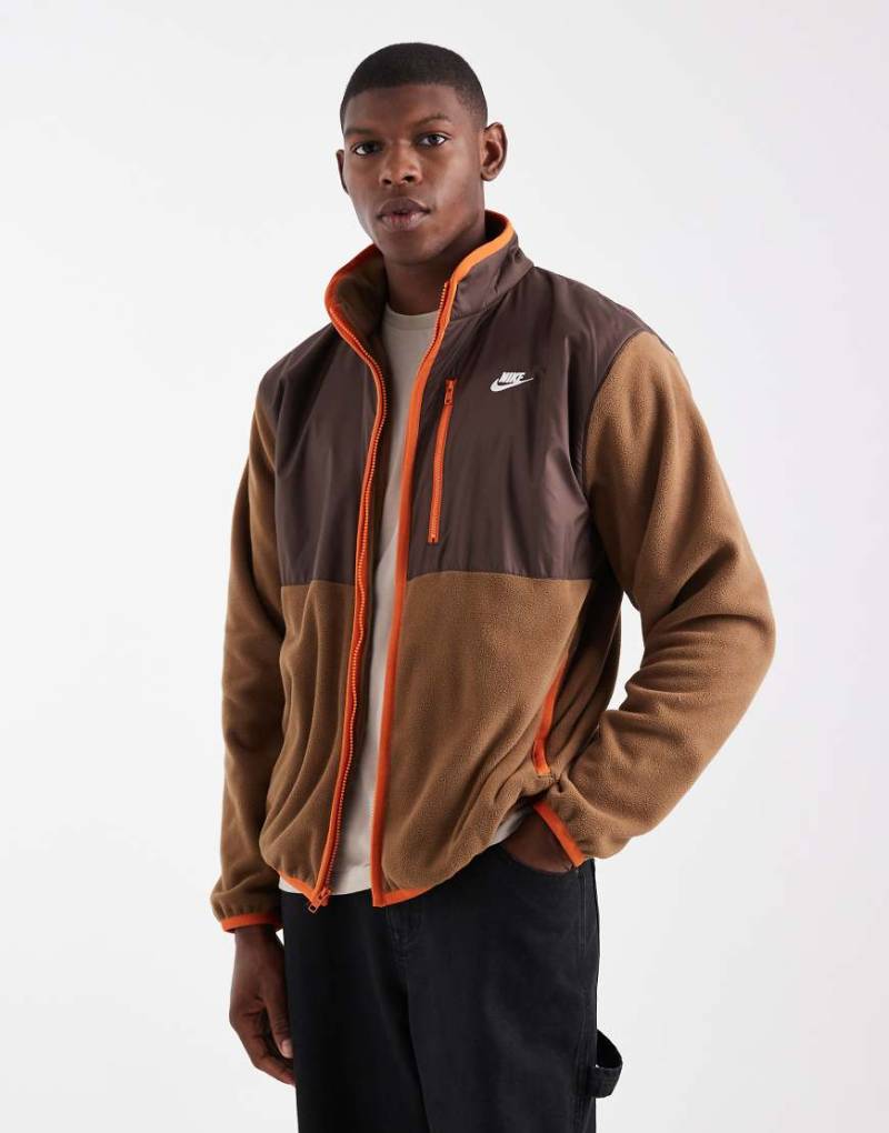 Nike Club - Fleece-Jacke in Braun-Brown von Nike