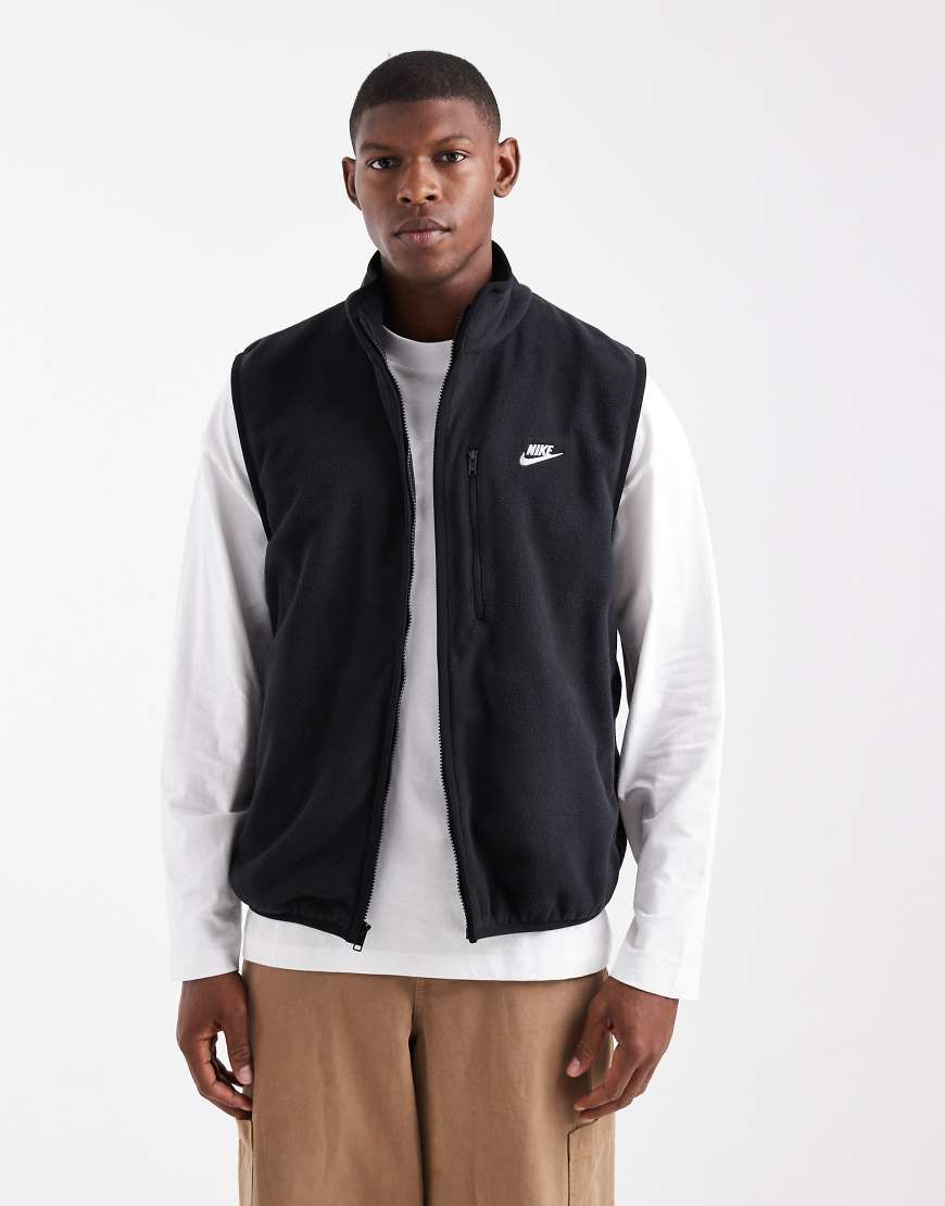 Nike - Club - Fleece-Weste in Schwarz von Nike