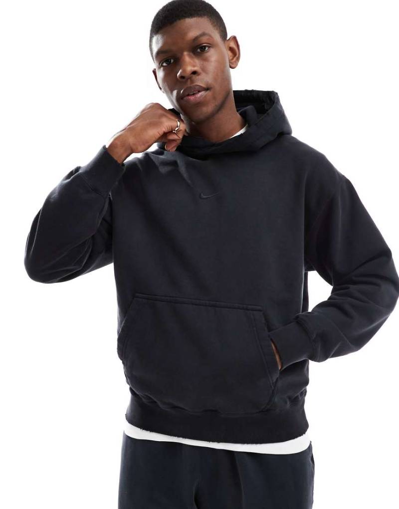 Nike Club - Kapuzenpullover in Schwarz aus French Terry von Nike