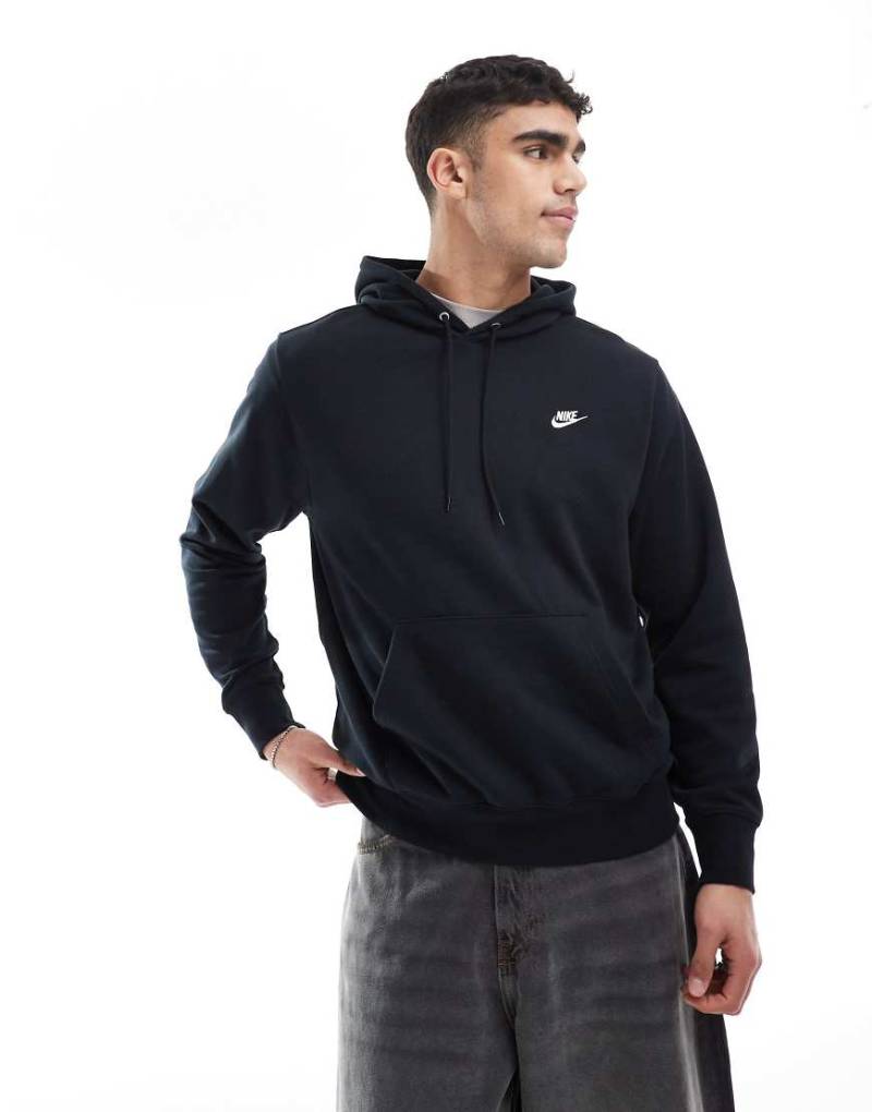 Nike Club - Kapuzenpullover in Schwarz aus French Terry von Nike