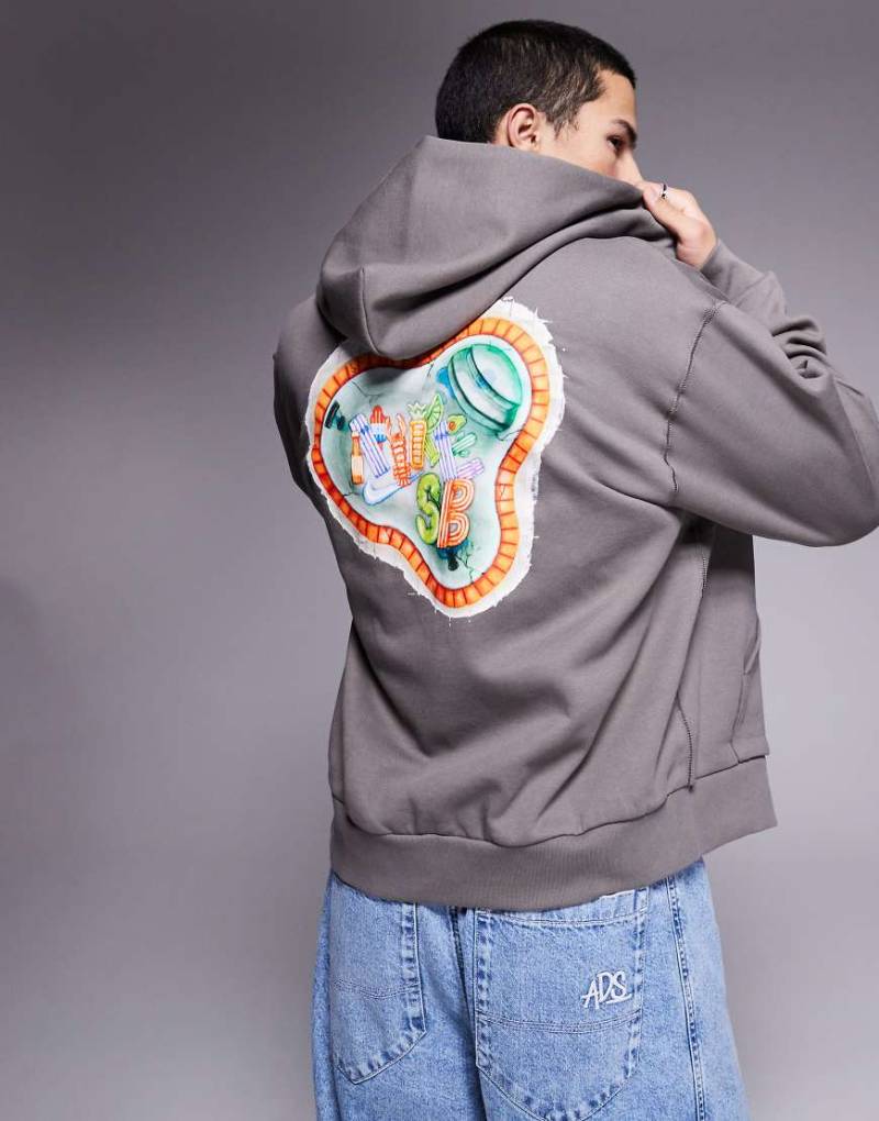 Nike - Club - Kapuzenpullover in Steingrau mit Print-Neutral von Nike