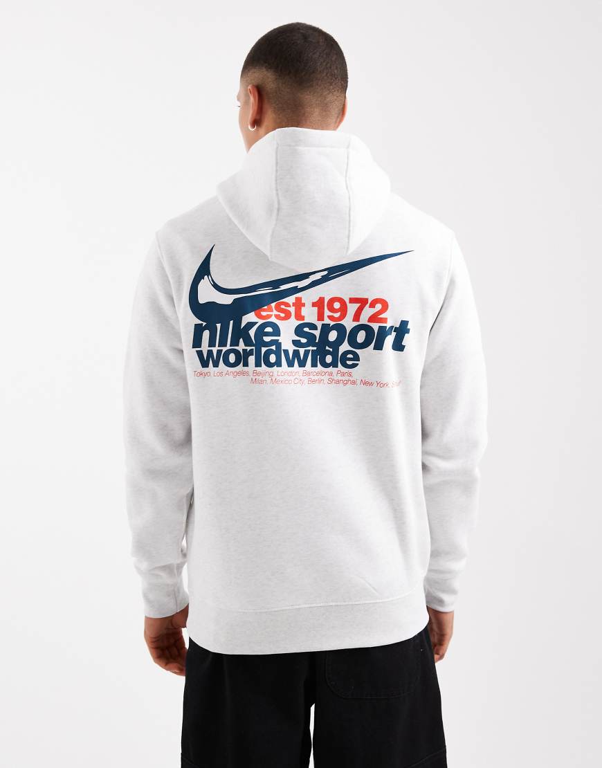 Nike Club - Kapuzenpullover in Weiß mit „Sport"-Grafikmotiv von Nike