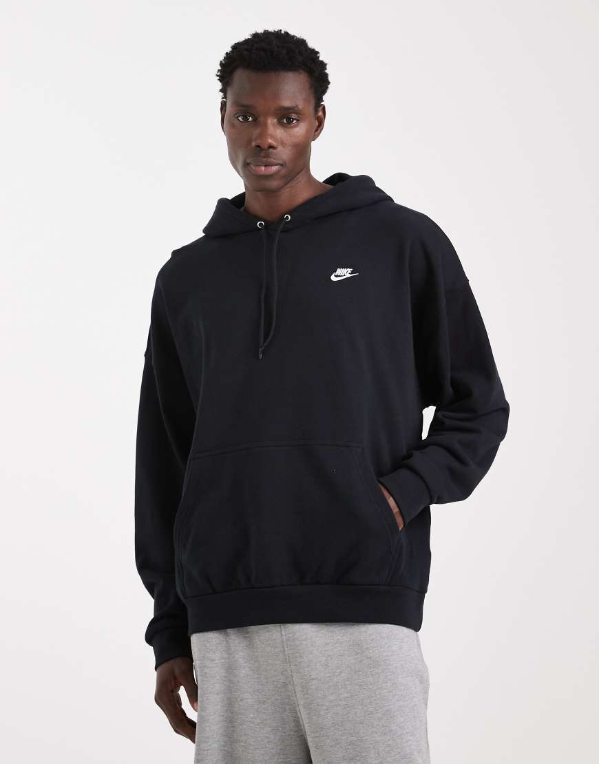 Nike Club - Oversize-Kapuzenpullover aus French Terry in Schwarz von Nike