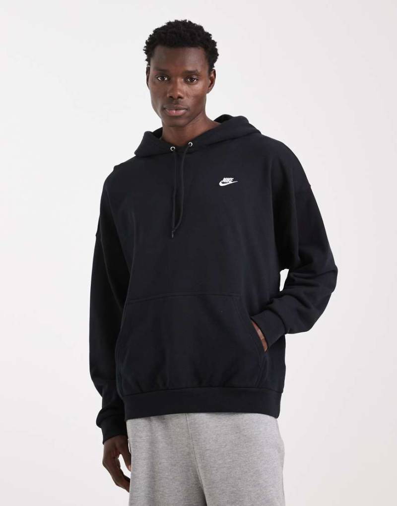 Nike Club - Oversize-Kapuzenpullover aus French Terry in Schwarz von Nike