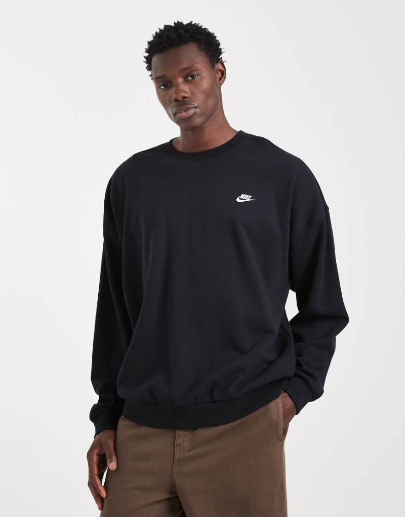 Nike Club - Oversize-Sweatshirt in Schwarz aus French Terry von Nike