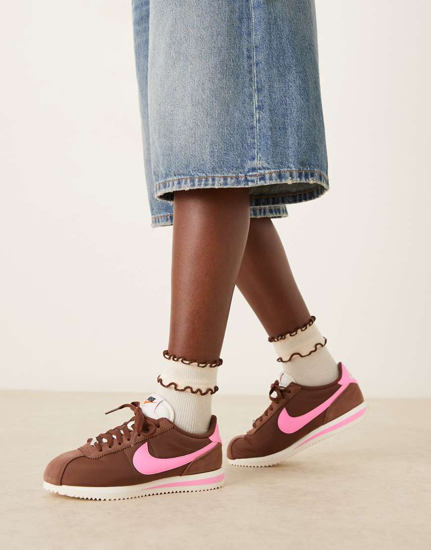Nike - Cortez - Sneaker aus Nylon in Braun und Rosa-Brown von Nike