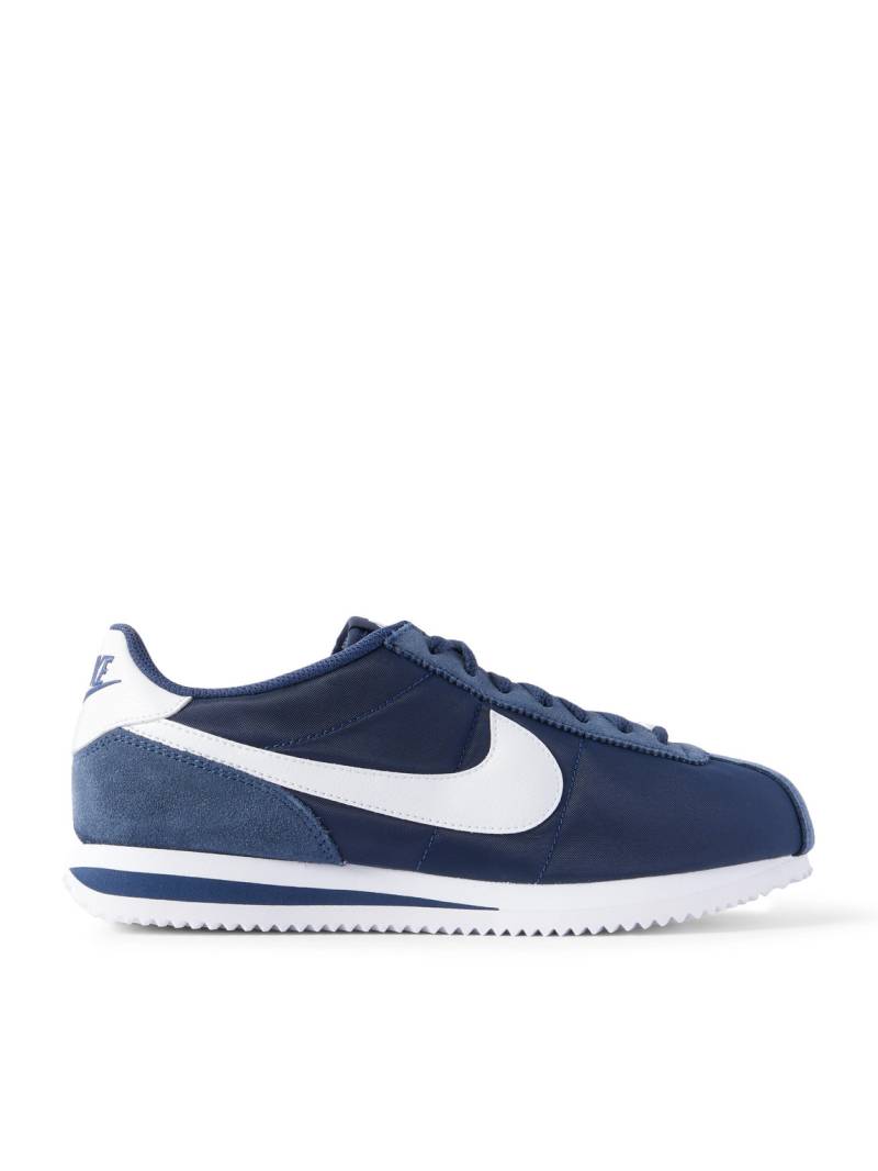 Nike - Cortez Suede and Leather-Trimmed Shell Sneakers - Men - Blue - US 10 von Nike