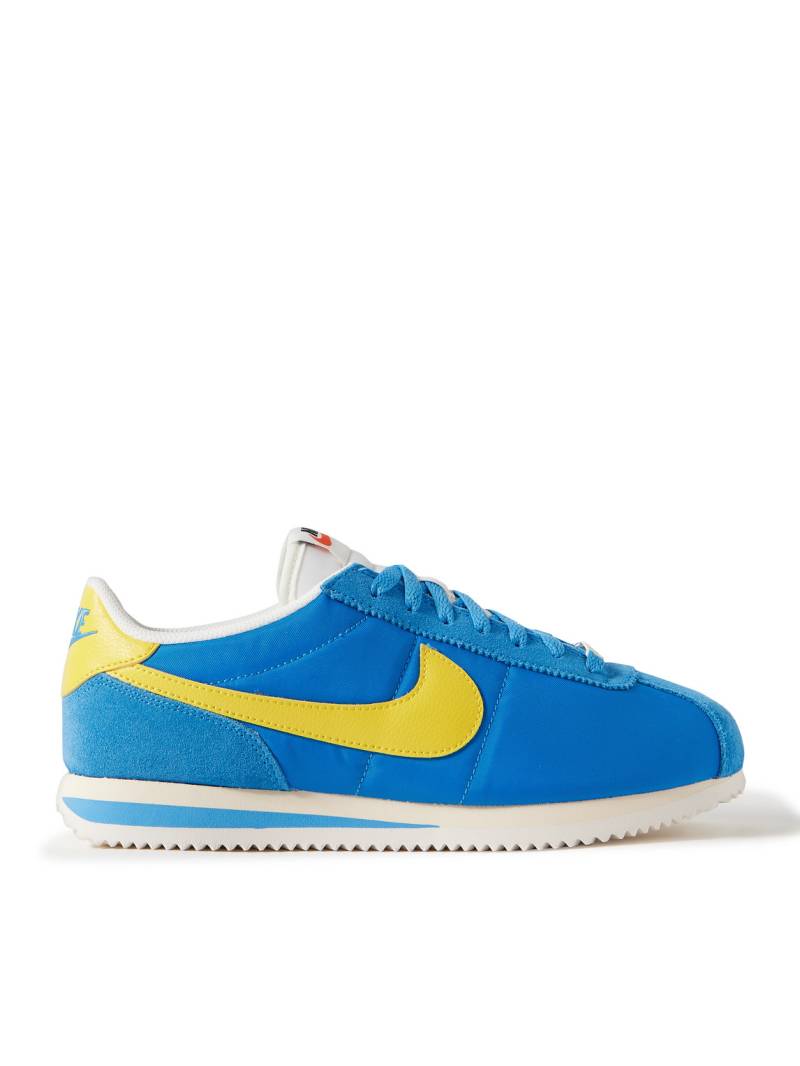 Nike - Cortez Suede and Leather-Trimmed Shell Sneakers - Men - Blue - US 12 von Nike