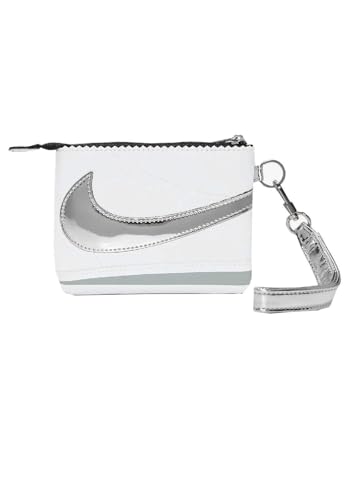 Nike Cortez Wristlet Clutch Geldbörse mit Armband Unisex Smoke Grey - Metallic Silver, Weiß, Einheitsgröße von Nike
