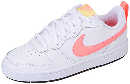 Nike Court Borough Low 2 Sneaker, White Sunset Pulse Light Zitron Black, 39 EU von Nike