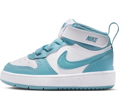 Nike Court Borough Mid 2 jüngere Kinder Schuh, Weiß/Denim Turquoise, 29.5 EU von Nike