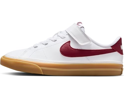 NIKE Court Legacy Sneaker, White/Team Red-Gum Yellow, 27.5 EU von Nike