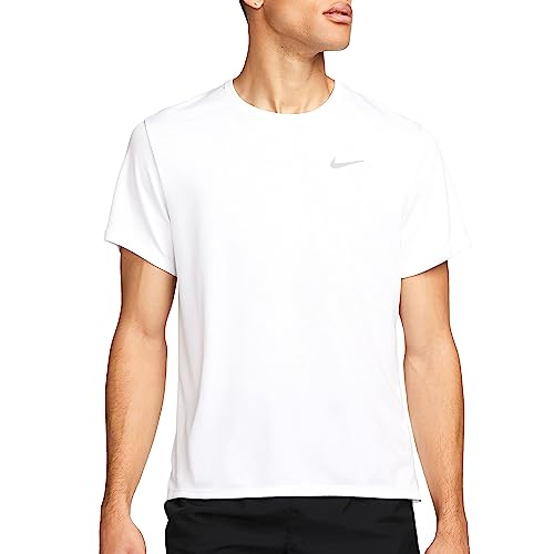 Nike DV9315-100 M NK DF UV Miler SS T-Shirt Herren White/Reflective SILV Größe M von Nike