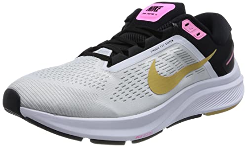 NIKE Damen Air Zoom Structure 24 Sneaker, Weiß/Weizen-Goldschwarz-Pink-Zauber, 41 EU von Nike