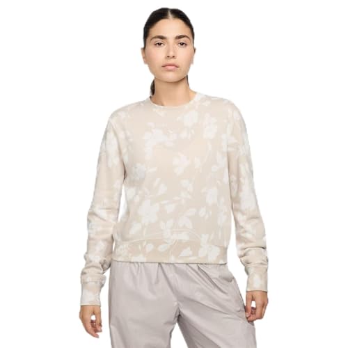 Nike Damen Chll Ft AOP Crew T-Shirt, Lt Orewood BRN/Sail, Large von Nike