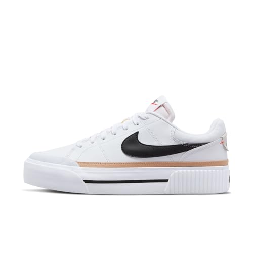 Nike Damen Court Legacy Lift Sneaker, White/Black-Hemp-Team ORANGE, 40.5 EU von Nike