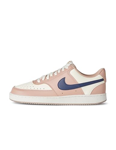 NIKE Damen Court Vision Low Next Nature Sneaker, Particle Pink/Pale Ivory/Metallic Gold/Midnight Navy, 40 EU von NIKE