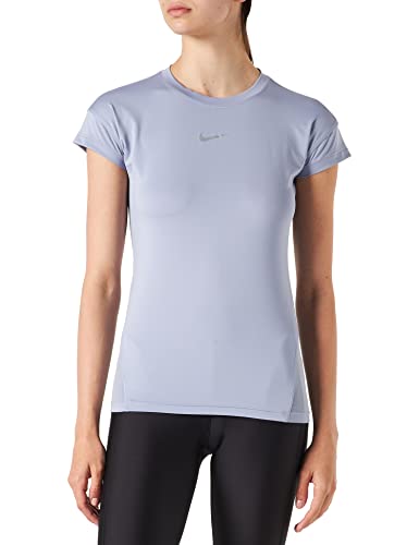 Nike Damen Df Run Dvn T-Shirt, Indigo Haze/Cave Purple/Reflec, S von Nike