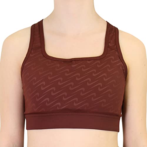 Nike Damen Df Swsh Icnclsh AOP Bustier, Bronze Eclipse/Sail, L von Nike
