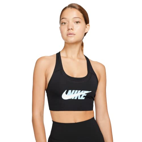 Nike Damen Df Swsh Icnclsh Gx Bustier, Black/Dk Smoke Grey, XS von Nike