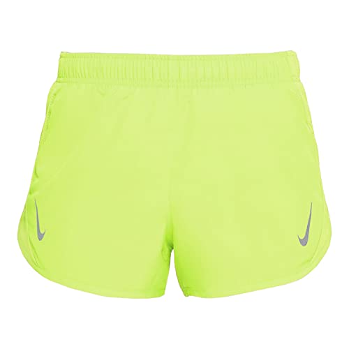 Nike Damen Laufshorts Sporthose Fitnesshose Running Shorts Dri-FIT Tempo Race, Farbe:Gelb, Artikel:-736 Lemon/Reflective Silver, Größe:XL von Nike