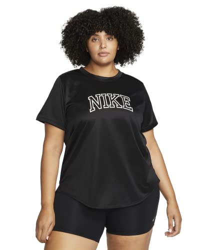 Nike Damen Nk Df Swoosh Run Top Plus Sweatshirt, Black/White/White, 3XL von Nike