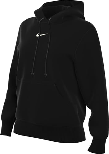 Nike Damen Phnx Fleece Std Po H Kapuzenpullover, Black/Sail, L von NIKE