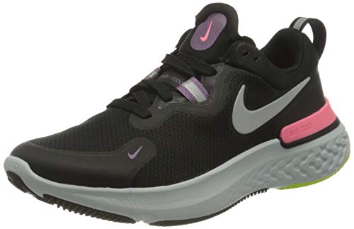 Nike Damen React Miler Running Shoe, Black Metallic Silver Violet Dust Sunset Pulse Cyber Photon Dust, 40.5 EU von Nike