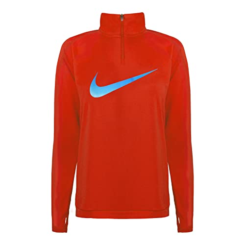 Nike Damen Shirt Langarmshirt Laufshirt Dri-FIT Swoosh Run Midlayer, Farbe:Orange, Artikel:-633 red/Reflective Silver, Größe:L von Nike