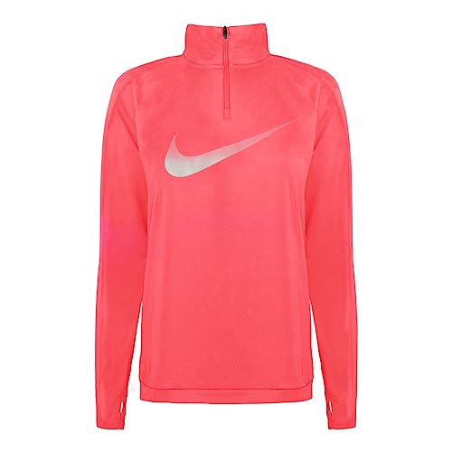 Nike Damen Shirt Langarmshirt Laufshirt Dri-FIT Swoosh Run Midlayer, Farbe:Rosa, Artikel:-894 Coral sea/Reflective Silver, Größe:XL von Nike