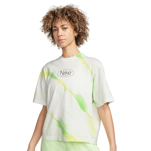 Nike Damen Sportswear lockeres T-Shirt Freizeitshirt weiß-grün von Nike