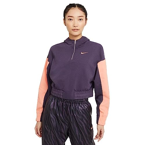 Nike Damen Sw ICN Clsh Kapuzenpullover, Violett/Rose, M von Nike