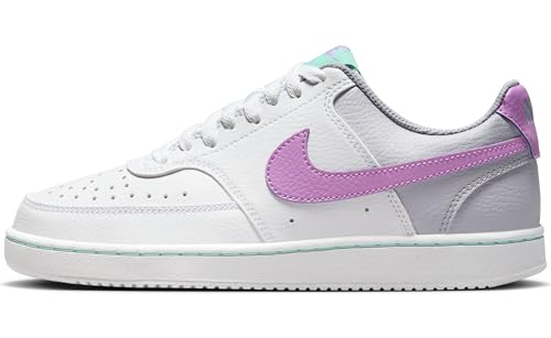 Nike Damen W Court Vision Lo Nn Low Top Schuhe, White/Rush Fuchsia-Pewter-Emerald Rise, 40.5 EU von Nike