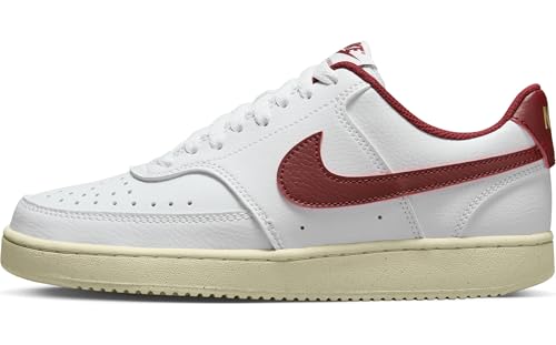 Nike Damen Court Vision Low Next Nature Damenschuhe, White/Team Red-Muslin-MTLC Gold Star, 42 EU von Nike