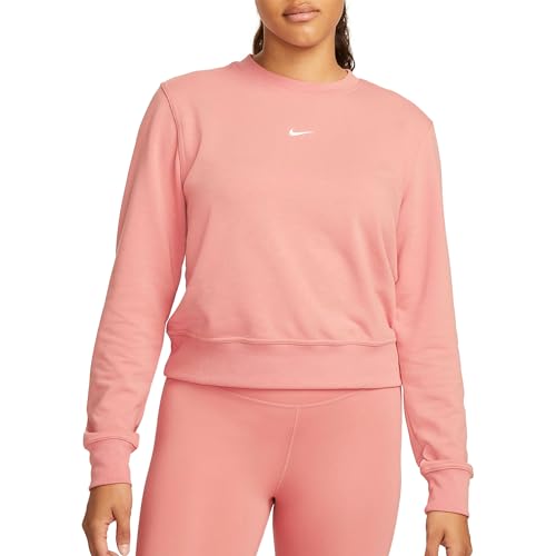 Nike Damen W NK ONE DF Crew LBR T-Shirt, RED Stardust/White, Large Nike Damen W NK ONE DF Crew LBR T-Shirt, RED Stardust/White, Large von Nike