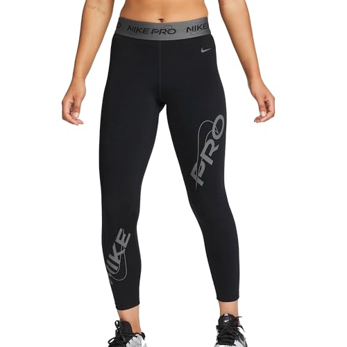 Nike Damen W NP DF MR GRX 7/8 TGHT Leggings, Black/Iron Grey, L von Nike